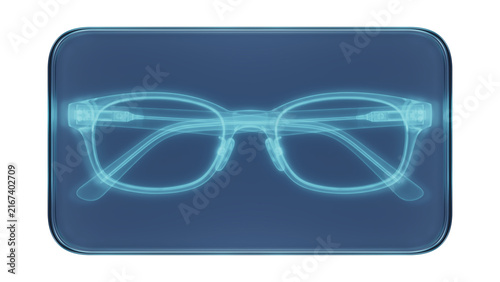 Bild auf Leinwand Glass Frame with X-Ray Eyeglasses Medical Illustration