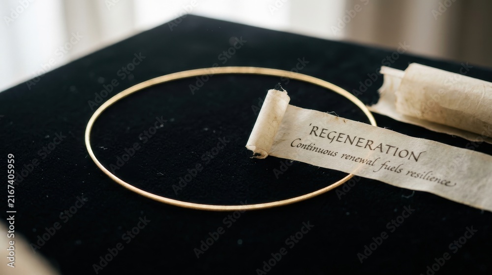Naklejka premium Delicate gold bangle accessory with informational tag