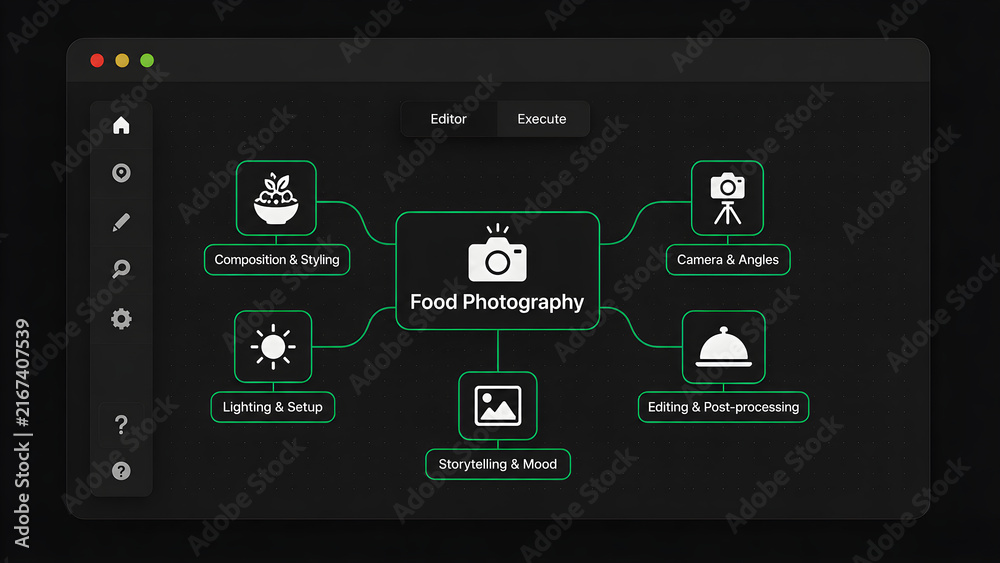 Fototapeta premium Food Photography concept map interface for food composition