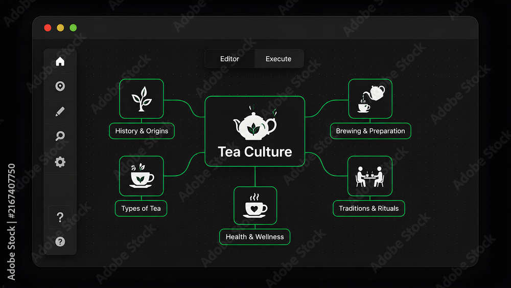 Fototapeta premium Tea Culture concept map interface for tea ceremony