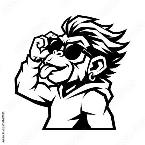 Black and White Cartoon Illustration of a Man Character for Creative Design, Minimalist Artwork and Vintage Graphic Concepts