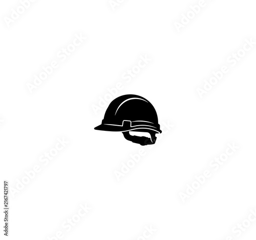 Black Hard Hat Vector Illustration