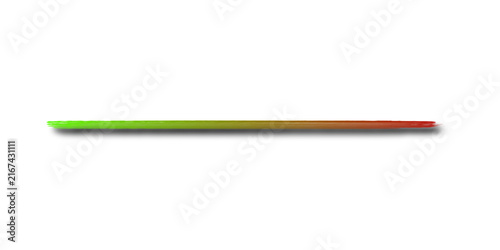 Thin horizontal line with a gradient from green to red isolated on a transparent background, color