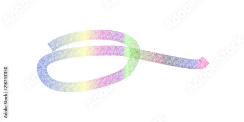 Abstract ribbon with rainbow gradient and textured effect on spectrum