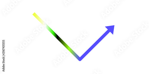 Gradient arrow graph showing upward trend chart