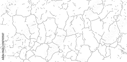Cracked Ground Line Art Vector Grunge Texture Overlay