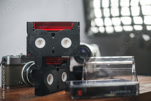 Vintage Video Cassettes and Film Cameras