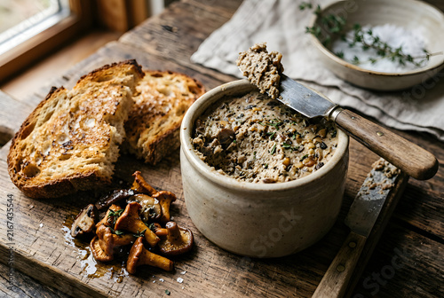 Hausgemachte Pastete aus Pilzen und Walnüssen