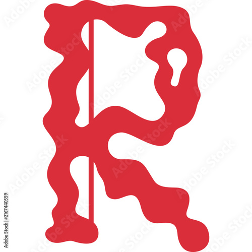 red paint brush isolated