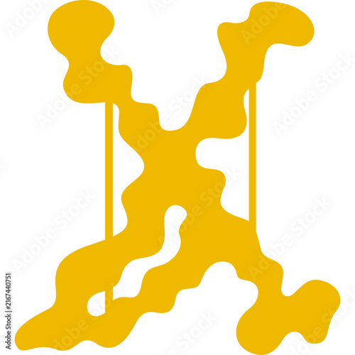 Yellow cross letter or symbol.