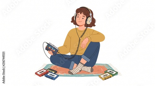 girl with headphones