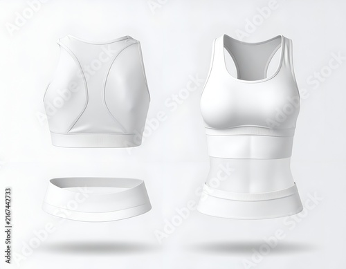 White sports bra and tank top apparel mockup.