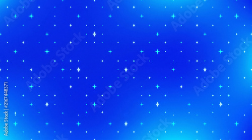 Electric Blue Star Sparkle Y2K Background Pattern