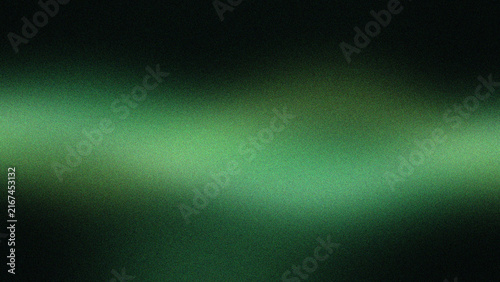 Abstract green light gradient with grainy texture background