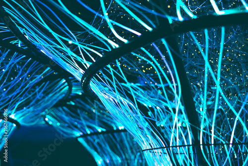 Futuristic Artificial Intelligence Network with Glowing Data Connections
