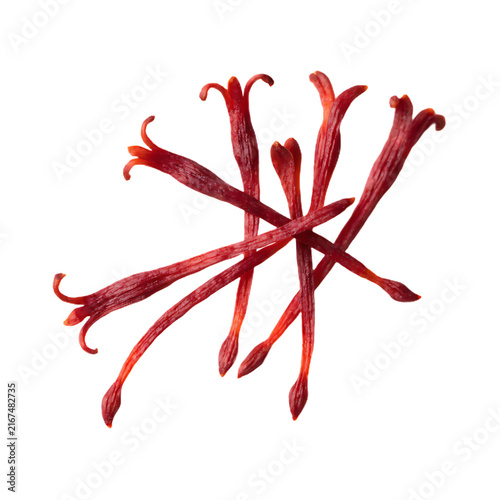 A Premium and Organic Saffron Threads Isolated on a Transparent Background
