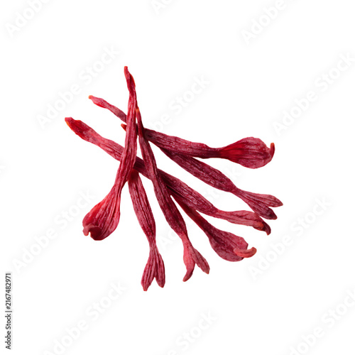 A Premium and Organic Saffron Threads Isolated on a Transparent Background