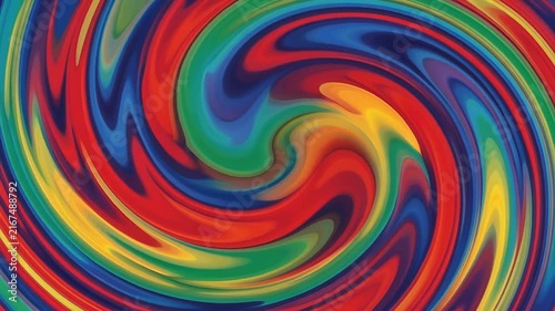 Abstract fluid motion simulation with vibrant color waves