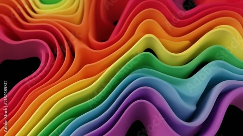 Abstract fluid motion waves colorful gradient animation loop