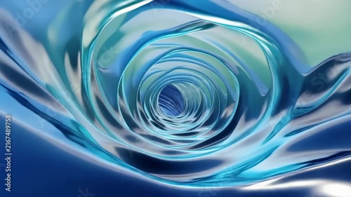 Abstract fluid motion waves in dark blue gradient background
