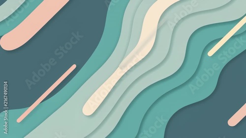 Abstract fluid motion waves in turquoise and white