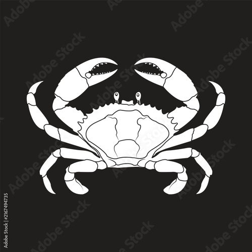 Black and White Crab Illustration