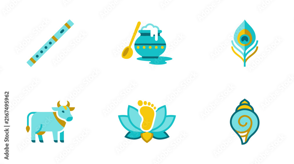 Obraz premium Baby Footprint Inside Lotus Concept of Janmashtami Sacred Childhood