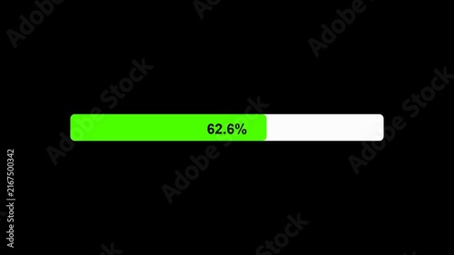 Minimalist Green Progress Loading Bar UI Animation 4K Loop Overlay