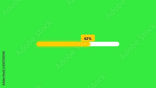 Green Screen Loading Bar Animation with Percentage Progress UI Overlay