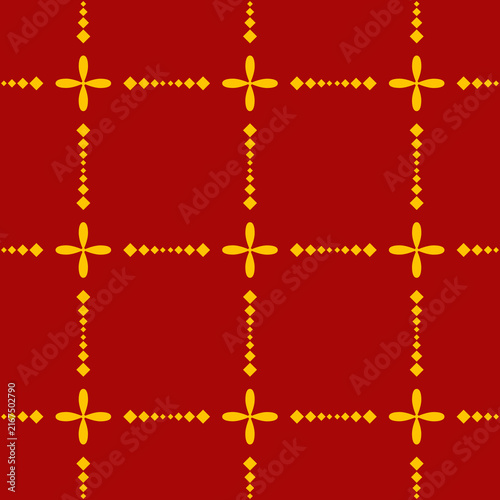 seamless pattern with Geometric Yellow and Red Pattern Background, suitable for textile design, fabric, wallpaper, packaging design