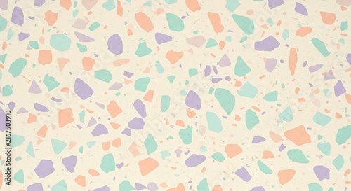Colorful abstract background with overlapping geometric shapes and patterns.