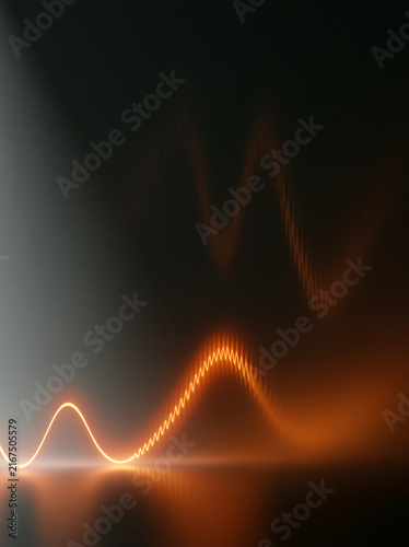 Glowing golden line graph rising on a dark background