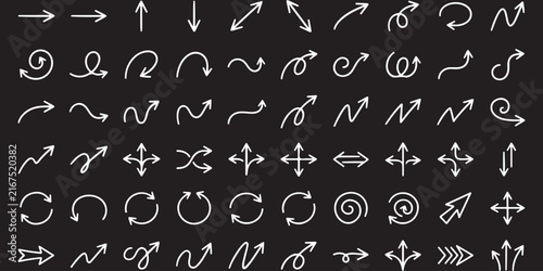 Set of handdrawn arrow icons