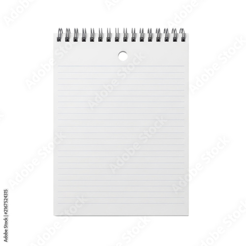 Empty lined notebook page with pen on top