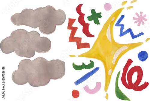 Weather and Abstract Decorative Shapes Set