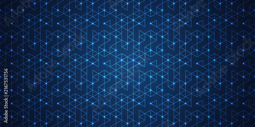 Abstract technology background with a seamless pattern of simple geometric shapes. Stylish vector texture