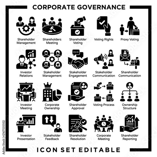 CorporateGovernanceIconsSetBlackWhiteDesign 1.