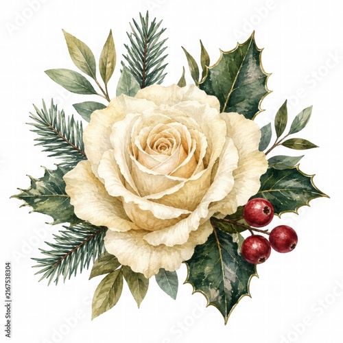 Elegant Floral Arrangement with Rose and Greenery
