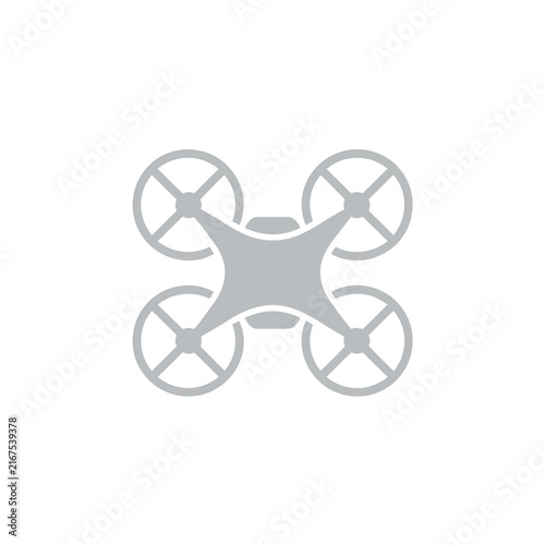 Modern Flat Illustration of a Drone with Four Propellers