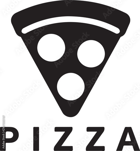 A simple black and white icon depicts a pizza 