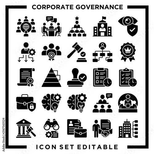 Corporate Governance Icon Set Collection 2.