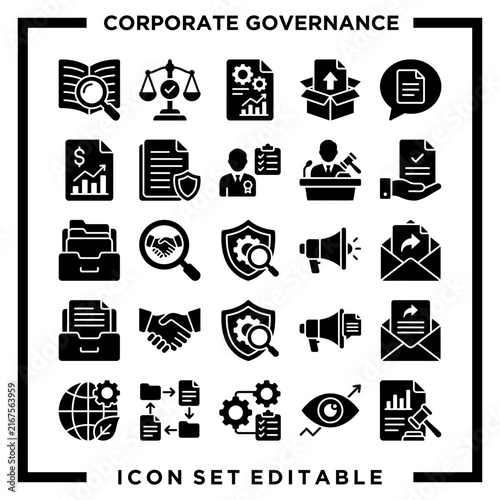 Corporate Governance Icon Set Collection 3.