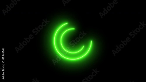 Loading bar animation; circular loading animation on a black and white background; looping spectrum animation; glowing neon light.