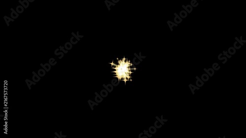 Golden glitter explosion sparkle burst on black background, shining stars, magical fairy particles, glowing light rays, twinkling dust trail, celebration reveal 4K overlay