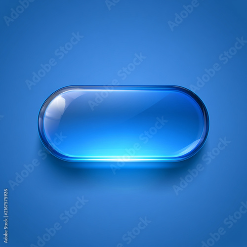 Glossy blue glass square buttons