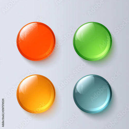 Glassmorphism style geometric web badges and icons