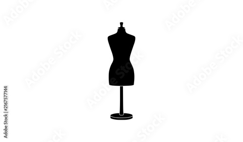 Sewing Dress Form Mannequin Silhouette Vector for Fashion Studio