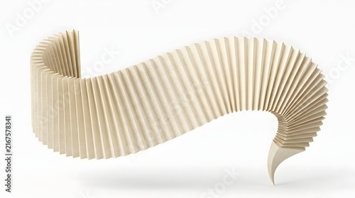 A creative paper craft project showing an accordion fold speech bubble isolated on a clean white studio background