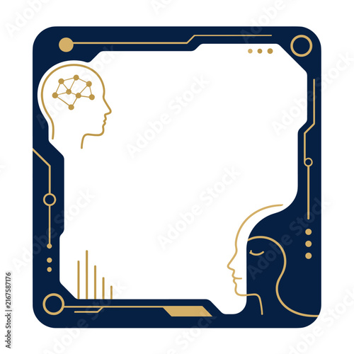 Artificial Intelligence Brain Network Frame Corner Design