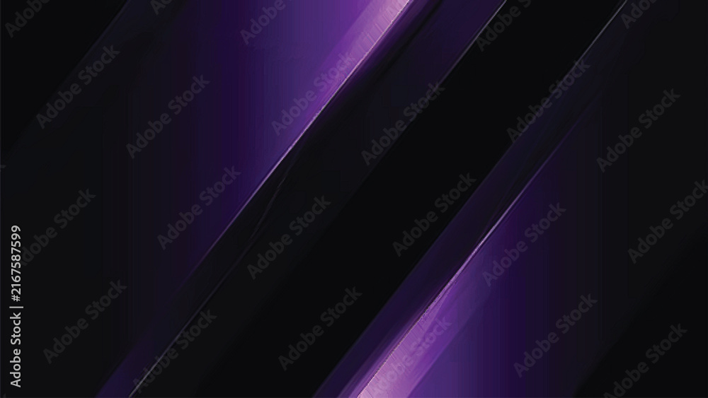Obraz premium Diagonal dark metallic bands with purple light accents.